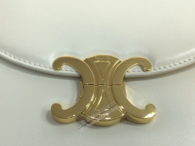 Celine專櫃2022新款凱旋門馬鞍包 賽琳TEEN BESACE TRIOMPHE亮澤牛皮革手袋 sldj2291